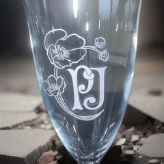 Perrier Jouet White PJ Champagne Flutes – Set Of 2 (Rare Find)