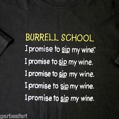 Burrell School Winery I Promise To Sip My Wine Mens T-Shirt size XL Santa Cruz