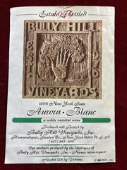 1979 “BULLY HILL VINEYARDS” Aurora Blanc WINE LABEL Hammondsport NY “Names” BHV