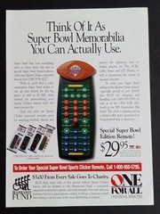 One For All Magazine Ad Super Bowl XXIX Sports Clicker Remote 1995 NFL Football