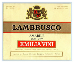 1970&rsquo;s-80&rsquo;s Lambrusco Emiliavini Italian Wine Label Original S27E
