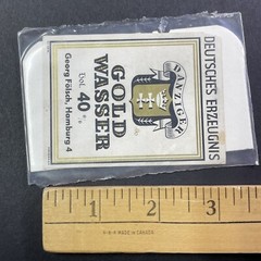 Vintage 1920s Danziger Goldwasser Gold Leaf Vodka UNUSED Paper Label Q2192