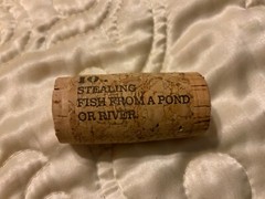 19 Crimes Collectible Wine Cork #10 Stealing Fish From a Pond or River…Cork 10