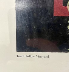 Signed Toad Hollow Vineyards Winery Framed Poster Art Print by M. Erickson 2000