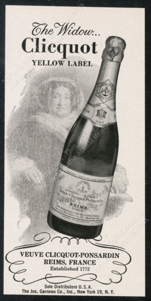 Veuve Clicquot Ponsardin champagne bottle art vintage print ad