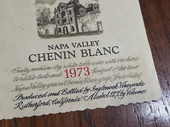 Vintage 1973 Napa Valley Wine Label Chenin Blanc Inglenook Vineyards Mini Poster