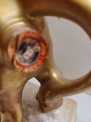 Vintage BARSOTTINI GOLD LION Statue Figurine 1970 Limited Edition Wine Decanter