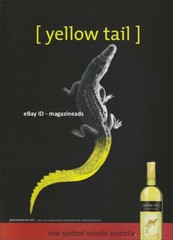 YELLOW TAIL Chardonnay 1-Page PRINT AD 2004 crocodile spotted outside australia