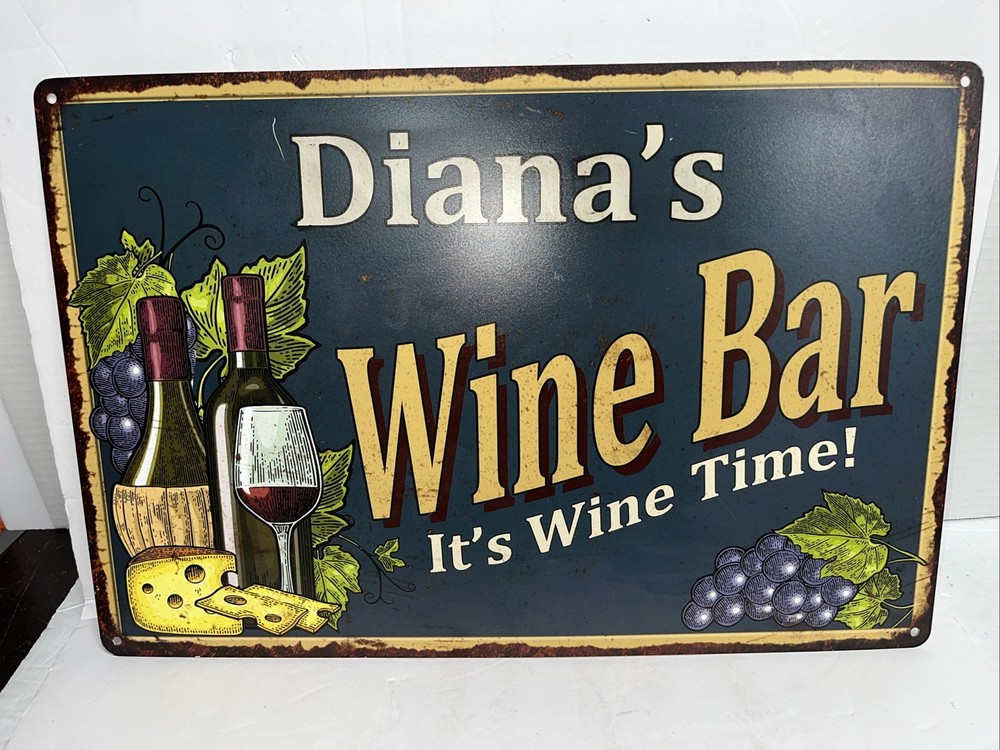 Diana&rsquo;s Wine Bar Rustic Chico Creek Signs 18 X 12&Prime;
