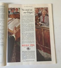 Republic Steel Magazine Ad &lsquo;No Mud on our Pulpit!&rsquo; 1952 America Steel