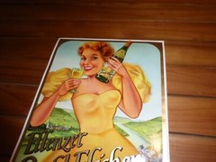 ORIGINAL VINTAGE ADVERTISING SIGN POSTER 1930S ZELL GERMANY WINE GOLD-ELSCHEN