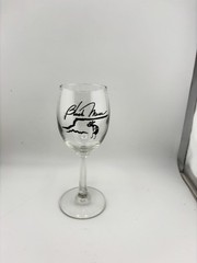 Black Mesa Oklahoma Wine Glass w/ Black Artwork – 6.5” Tall