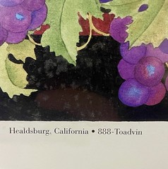 Signed Toad Hollow Vineyards Winery Framed Poster Art Print by M. Erickson 2000