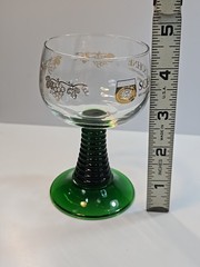 Schmitt Sohne Green Footed Stem Wine Glass W Germany