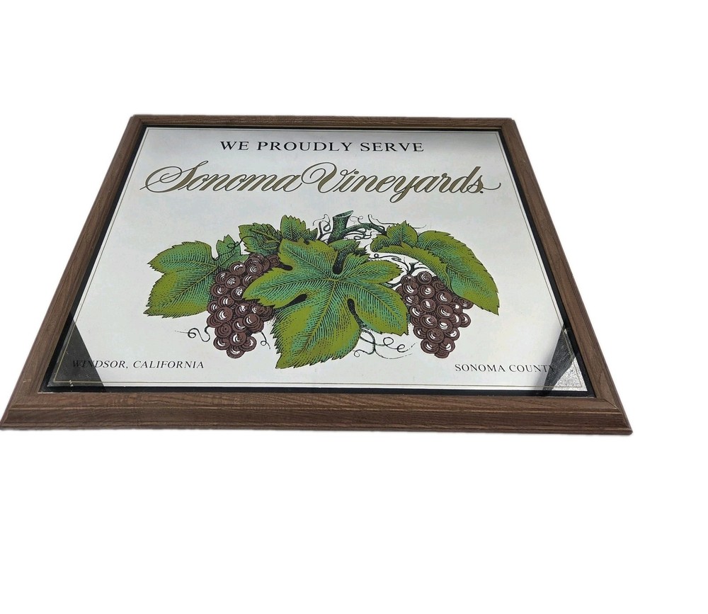 Bar Mirror Sonoma County Windsor California Vineyards Wine Country Wall Decor