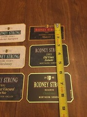 Huge Lot 6 Rare Vintage Rodney Strong Wine Labels 1990-1993: Merlot, Chardonnay+