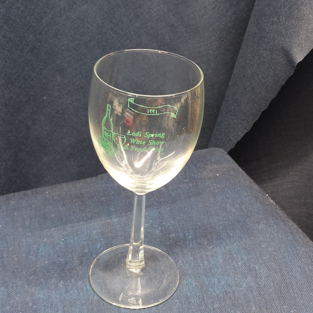 Vintage 1991 Lodi Wine Show & Food Faire Collector&rsquo;s Souvenir Wine Glass