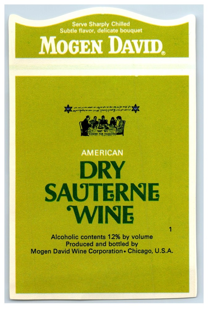 1960&rsquo;s-70&rsquo;s Mogen David Dry Sauterne Wine Wine Label Original S59E