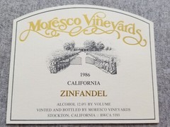 4 Vtg Moresco Vineyards CA Wine Bottle Labels Zinfandel Petite Sirah Chardonnay