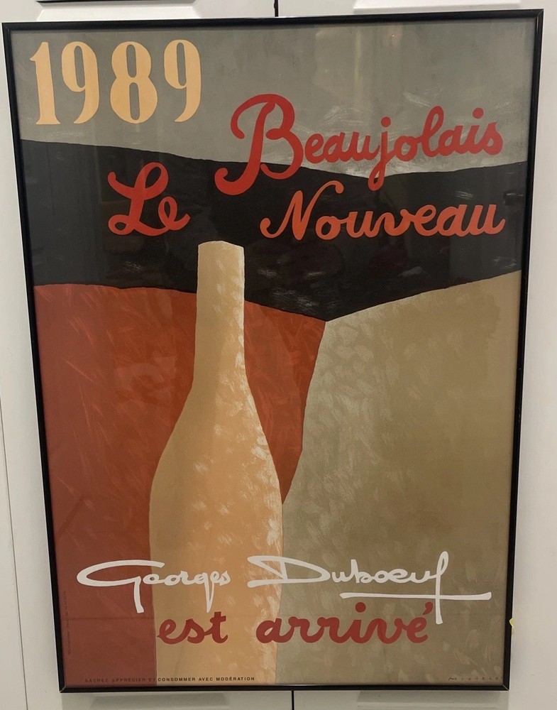 Rare Vintage Poster: Georges Duboeuf est Arrive Beaujolais Le Nouveau 1989