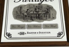 Vintage BARTON & GUESGTIER PARTAGER Wine Framed Liquor Advertising Bar Mirror