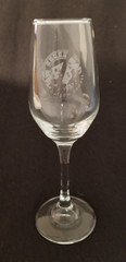 Maison Fondee 1827 – Wine / Champagne Glass – White Artwork – 8-1/2&Prime; Tall