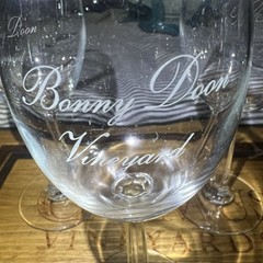Set of 3 Vintage Bonny Doon Vineyards Winery Wine Glass Aptos California 7&Prime;