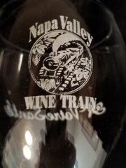 Napa Valley Wine Train – A Votre Sante – Wine Glass – 7&Prime; Tall White Artwork
