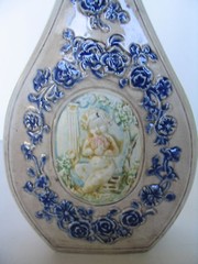 1964 CHERUB CAMEO VASE MARBLE LOOK SERCHI WINE DECANTER MADE IN ITALY