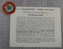 P.J. Valckenberg Worms Am Rhein Liebfraumilch Germany Vintage Wine Label Winery