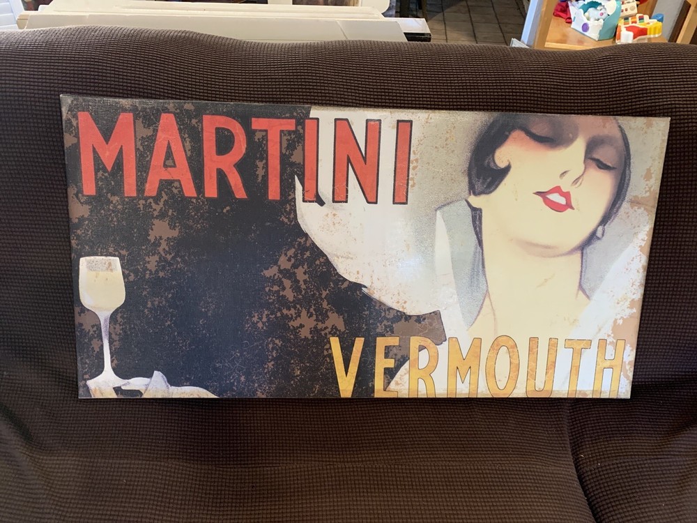 Rare Style Vintage 1920&rsquo;s « MARTINI VERMOUTH » Canvas Poster Print