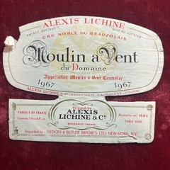 MOULIN A VENT du Domaine 1967 RARE Vintage FRENCH WINE LABEL Alexis Lichine Co.