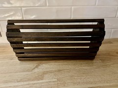 Vintage Widmer&rsquo;s Wine Cellars Wood Slat Basket Naples NY Rustic Home Decor 7×18&Prime;