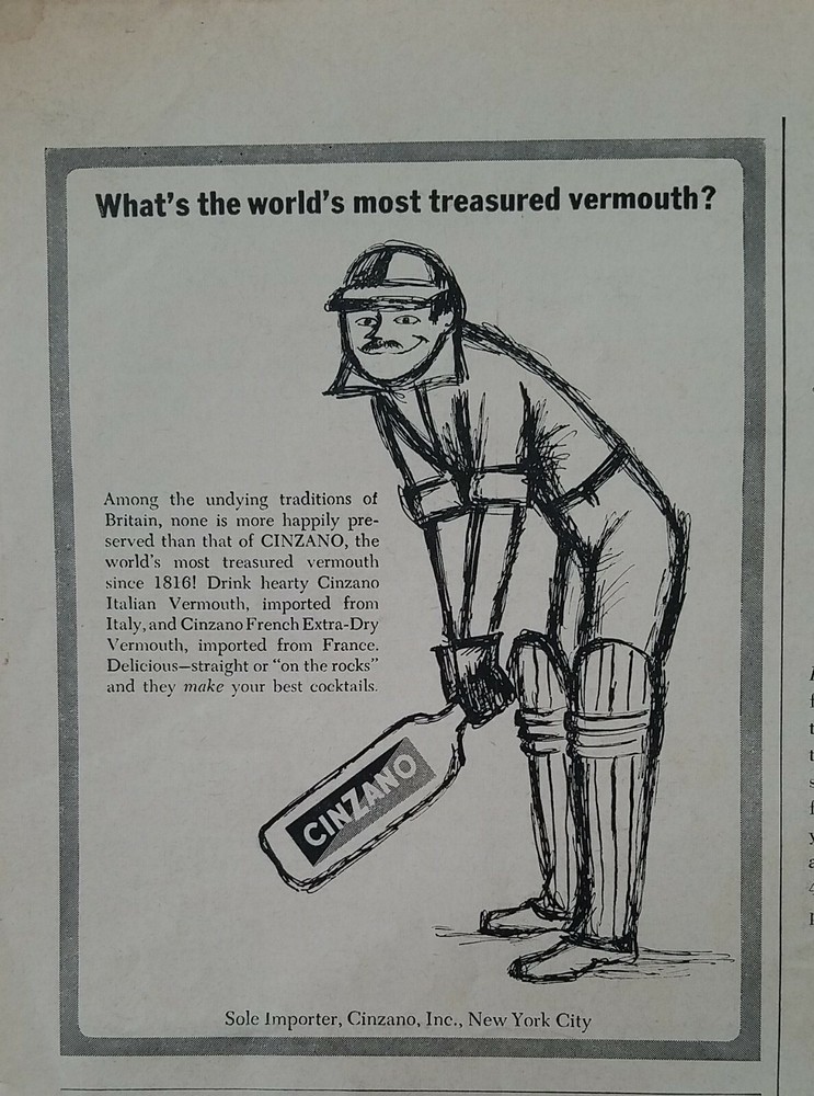 1956 Cinzano the world&rsquo;s most treasured vermouth vintage illustration ad