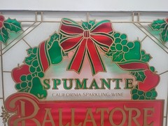 RARE Christmas Holiday Ballatore Spumante California Sparkling Wine Glass Sign