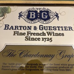 VTG B & G BARTON & GUESTIER « Fine French Wines » WOOD FRAMED MIRROR SIGN 20.5×15&Prime;