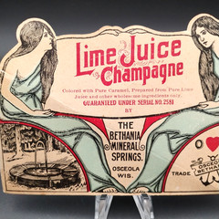 Vintage 1900&rsquo;s Bethania Mineral Springs Lime Juice Champagne Label (Osceola, WI)