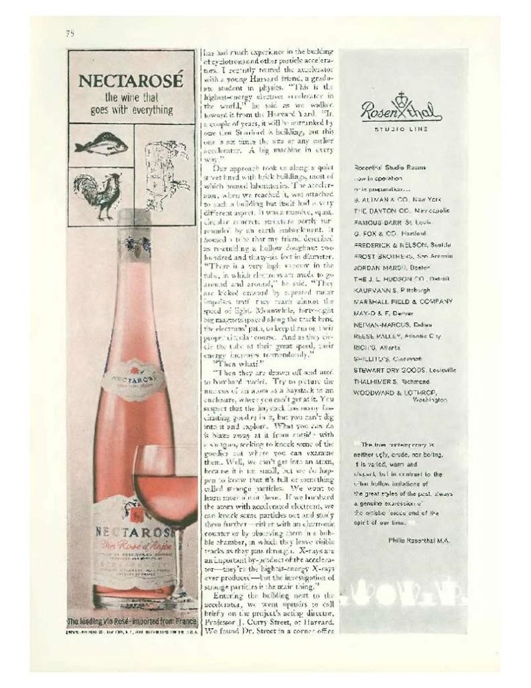 1964 Nectarose VIn Rose Wine from France PRINT AD
