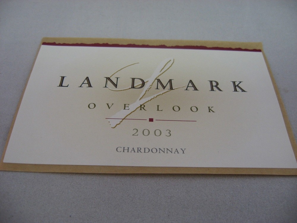 Vintage 2003 Landmark Overlook Chardonnay Wine Bottle Label Collectible