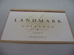 Vintage 2003 Landmark Overlook Chardonnay Wine Bottle Label Collectible
