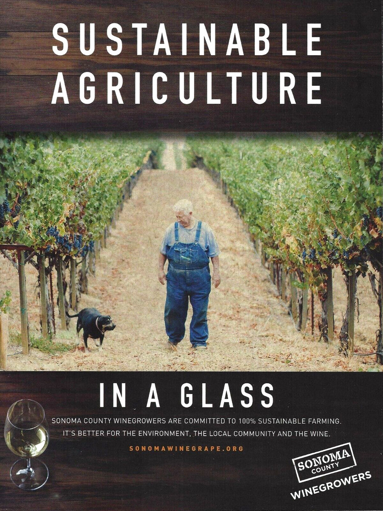 2015 Sonoma County Wine Sustainable Farming Winegrowers Print AD Advertisement