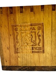 Vtg Napa Valley Wooden Desktop Organizer Set 2 Wine Advertising Logo Dovetail