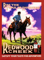 REDWOOD CREEK WINE AD #8 RARE 2005 OUT OF PRINT « RIDE THE WAY TO RICHNESS »