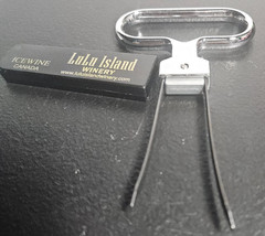 LULU ISLAND WINERY. ICEWINE CANADA. SOUVENIR CORKSCREW. BLACK / GOLD