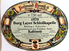 1979 (4) German Wine Label Johanisberger Burg Pieroth Kabinett Original