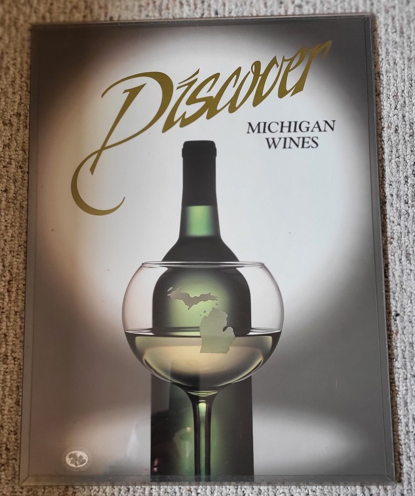 Discover Michigan Wine Poster Vintage 80’s Excellent 18 X 24
