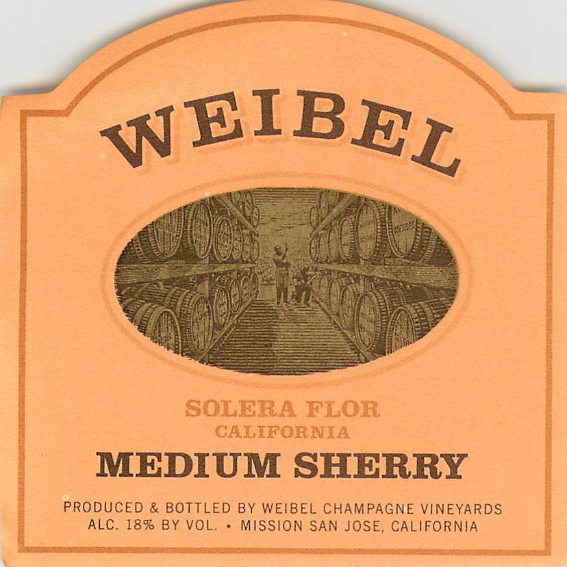 Weibel Solera Flor Medium Sherry Mission San Jose CA 1970s 1980s Vtg Wine Label