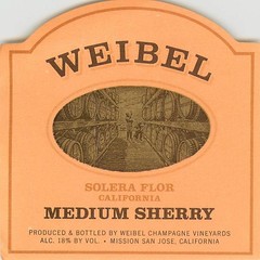 Weibel Solera Flor Medium Sherry Mission San Jose CA 1970s 1980s Vtg Wine Label