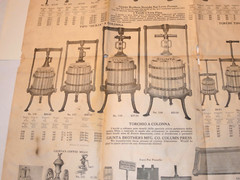 VTG 1920s GRAPE PRESS & MORE ADVERTING POSTER/CATALOG! 35×23&Prime;! 2 SIDED! PHILA PA