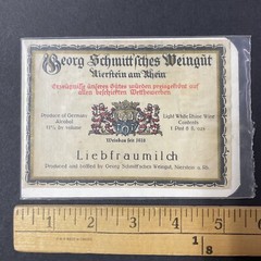 Vintage 1930s Georg Schmitt&rsquo;sches Weingut Liebfraumilch UNUSED Paper Label Q2041